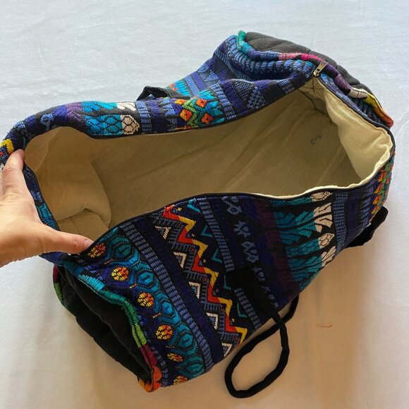 Woven Colorful Duffle Bag Shoulder Bag Workout Bag Gym Bag Hippy Groovy - Picture 3 of 4